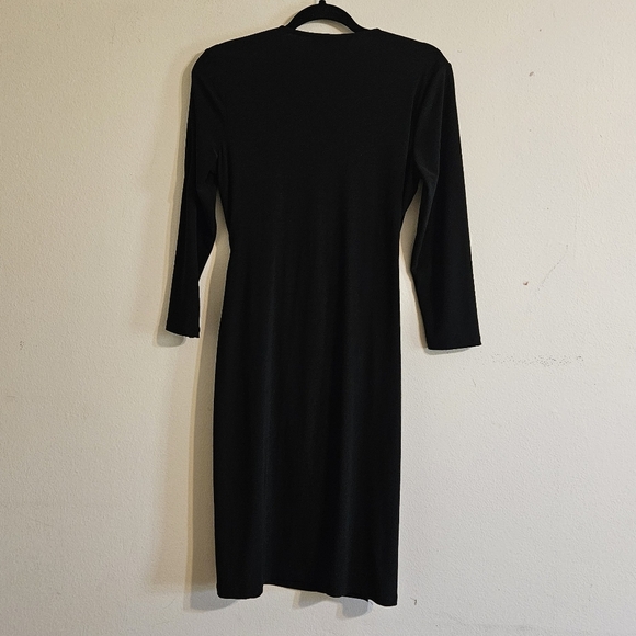 Black Label by Evan Piccone Faux Wrap Dress - Picture 2 of 6
